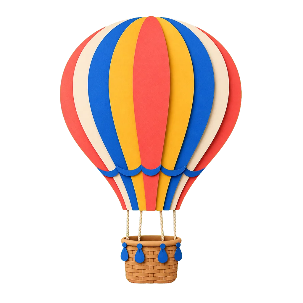 Paper hot-air balloon with transparency